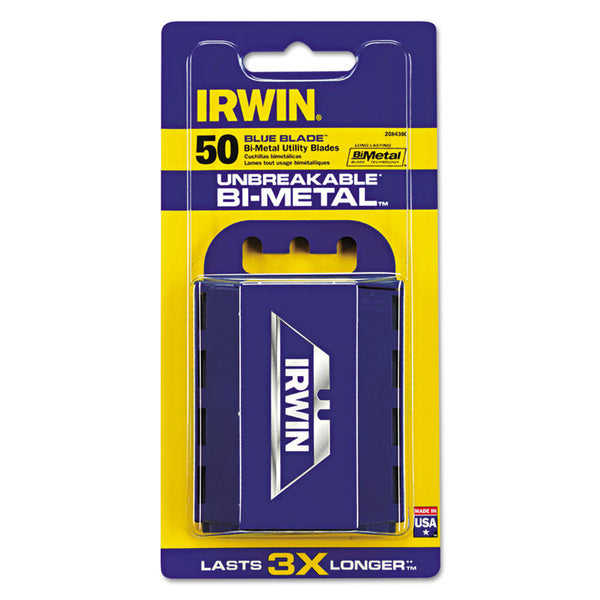IRWIN® Utility Knife Bi-Metal Traditional Replacement Blades, 50/Pack (IRW2084300)