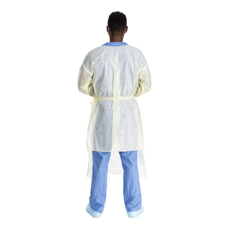 Halyard Basics Protective Procedure Gown Large Yellow NonSterile AAMI Level 2 Disposable (1204460_BG) 10/BG