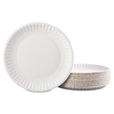 AJM Packaging Corporation Paper Plates, 9" dia, White, 100/Pack (AJMPP9GRAWHPK)