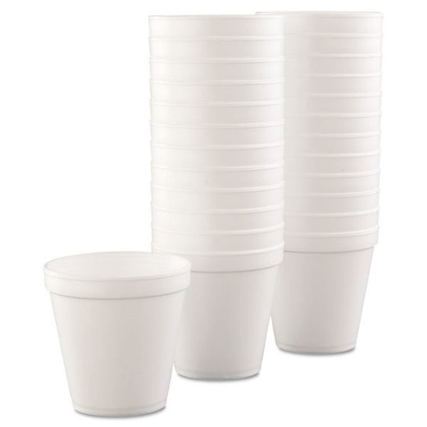 Dart® Foam Containers, Squat, 16 oz, White, 25/Bag, 20 Bags/Carton (DCC16MJ20)
