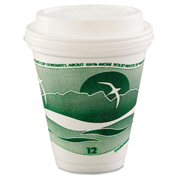 Dart® Horizon Hot/Cold Foam Drinking Cups, 12 oz, Green/White, 25/Bag, 40 Bags/Carton (DCC12J16H)