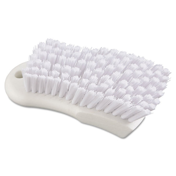 Boardwalk® Scrub Brush, White Polypropylene Bristles, 6" Brush, 6" Handle (BWKFSCBWH)