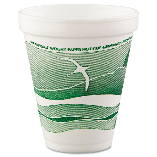 Dart® Horizon Hot/Cold Foam Drinking Cups, 12 oz, Green/White, 25/Bag, 40 Bags/Carton (DCC12J16H)