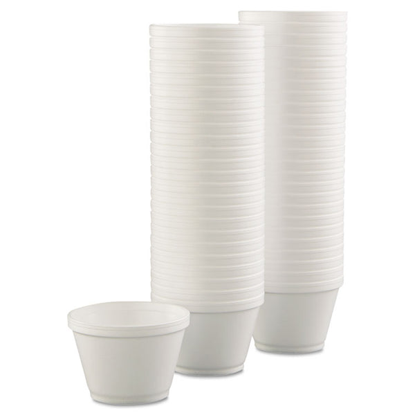 Dart® Foam Containers, 6 oz, White, 50/Bag, 20 Bags/Carton (DCC6SJ12)