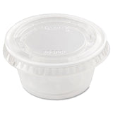 Dart® Portion/Souffle Cup Lids, PET, Fits 1.5 oz to 2.5 oz Cups, Clear, 2,500/Carton (DCCPL200N)