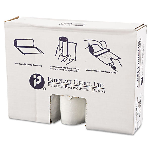 Inteplast Group High-Density Commercial Can Liners Value Pack, 45 gal, 12 microns, 40" x 46", Clear, 25 Bags/Roll, 10 Rolls/Carton (IBSVALH4048N14)
