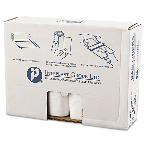 Inteplast Group High-Density Commercial Can Liners Value Pack, 60 gal, 14 microns, 43" x 46", Clear, 25 Bags/Roll, 8 Rolls/Carton (IBSVALH4348N16)