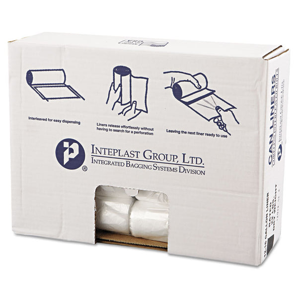 Inteplast Group High-Density Commercial Can Liners Value Pack, 16 gal, 7 microns, 24" x 31 ", Clear, 50 Bags/Roll, 20 Rolls/Carton (IBSVALH2433N8)