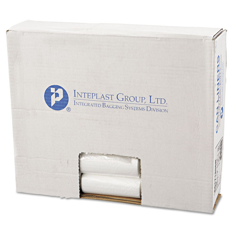 Inteplast Group High-Density Commercial Can Liners, 4 gal, 6 microns, 17" x 18", Clear, 50 Bags/Roll, 40 Rolls/Carton (IBSEC171806N)