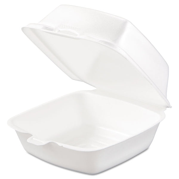Dart® Foam Hinged Lid Containers, 5.38 x 5.5 x 2.88, White, 500/Carton (DCC50HT1)
