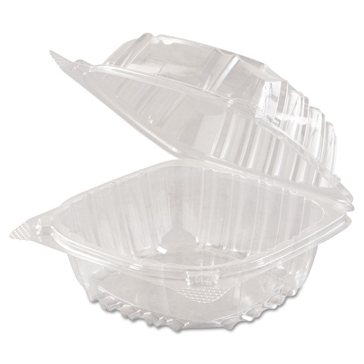 Dart® ClearSeal Hinged-Lid Plastic Containers, 5.8 x 6 x 3, Clear, Plastic, 125/Pack, 4 Packs/Carton (DCCC57PST1)