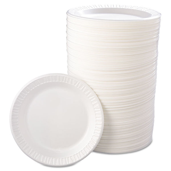 Dart® Quiet Classic Laminated Foam Dinnerware, Plate, 9" dia, White, 125/Pack, 4 Packs/Carton (DCC9PWQR)