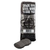 GMT Industrial-Quality Steel Wool Hand Pads, #000 Extra Fine, Steel Gray, 16 Pads/Sleeve, 12 Sleeves/Carton (GMA117001)