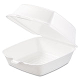 Dart® Foam Hinged Lid Containers, 6 x 5.78 x 3, White, 500/Carton (DCC60HT1)