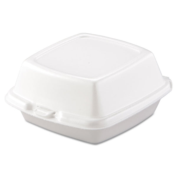 Dart® Foam Hinged Lid Containers, 6 x 5.78 x 3, White, 500/Carton (DCC60HT1)