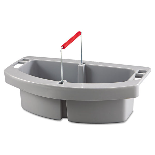 Rubbermaid® Commercial Maid Caddy, Two Compartments, 16 x 9 x 5, Gray (RCP2649GRA)