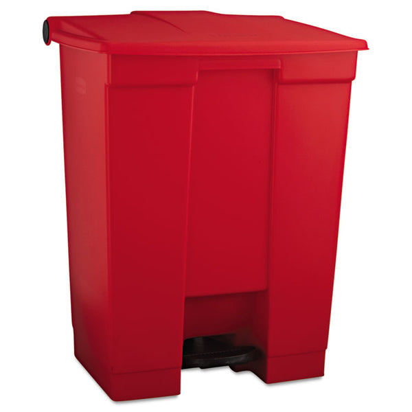 Rubbermaid® Commercial Indoor Utility Step-On Waste Container, 18 gal, Plastic, Red (RCP614500RED)