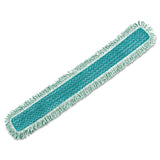 Rubbermaid® Commercial HYGEN™ HYGEN Dust Mop Heads With Fringe, Green, 48", Microfiber (RCPQ449) Each