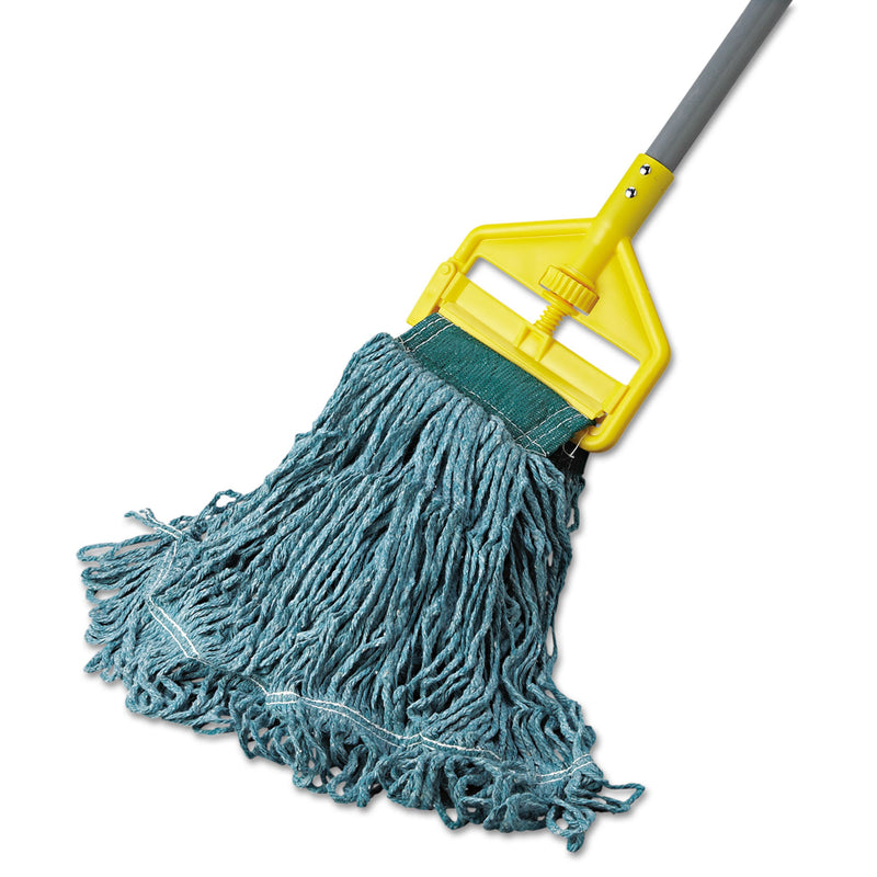 Rubbermaid Super Stitch Blend Mop Head, Medium, Cotton/Synthetic, Green, 6/Carton (D25206GN) Case of 6