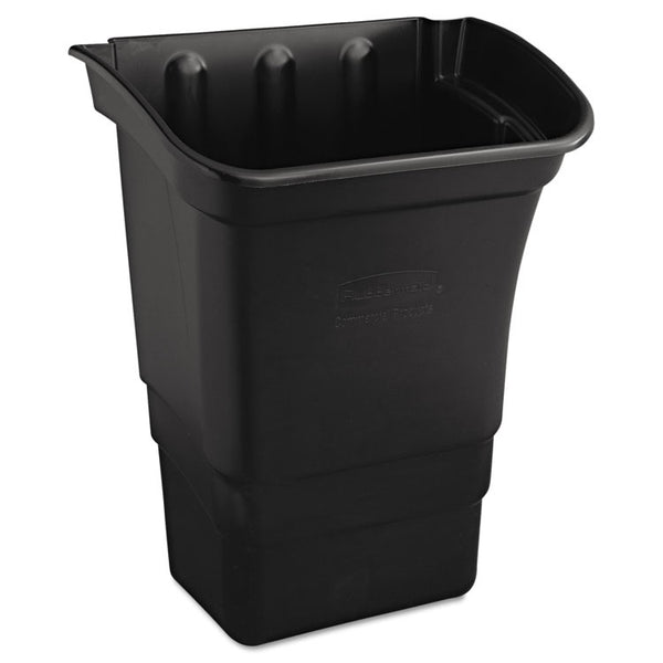 Rubbermaid® Commercial Optional Utility Cart Refuse/Utility Bin, 8 gal, Polyethylene, Black (RCP335388BLA)