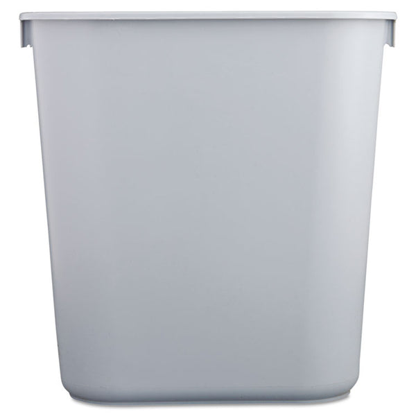 Rubbermaid® Commercial Deskside Plastic Wastebasket, 3.5 gal, Plastic, Gray (RCP2955GRA)