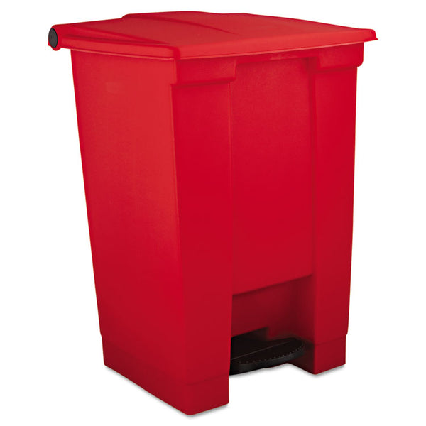 Rubbermaid® Commercial Indoor Utility Step-On Waste Container, 12 gal, Plastic, Red (RCP6144RED)