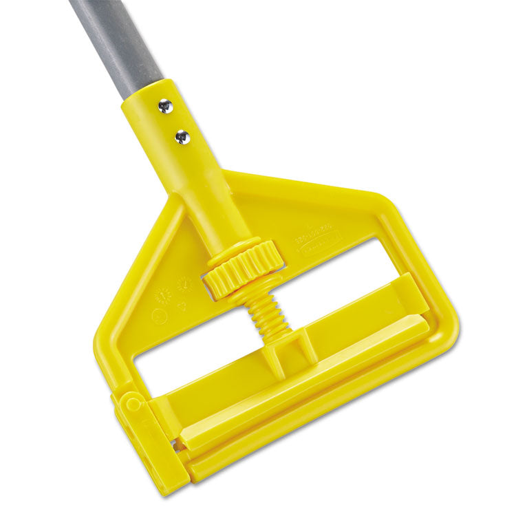 Rubbermaid® Commercial Invader Fiberglass Side-Gate Wet-Mop Handle, 1" dia x 54", Gray/Yellow (RCPH145)