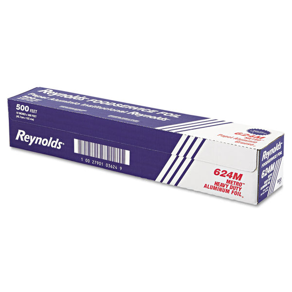 Reynolds Wrap® Metro Aluminum Foil Roll, Heavy Duty Gauge, 18" x 500 ft, Silver (RFP624M)