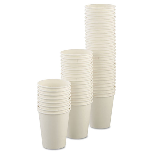 SOLO® Uncoated Paper Cups, Hot Drink, 8 oz, White, 1,000/Carton (SCCU508NU)