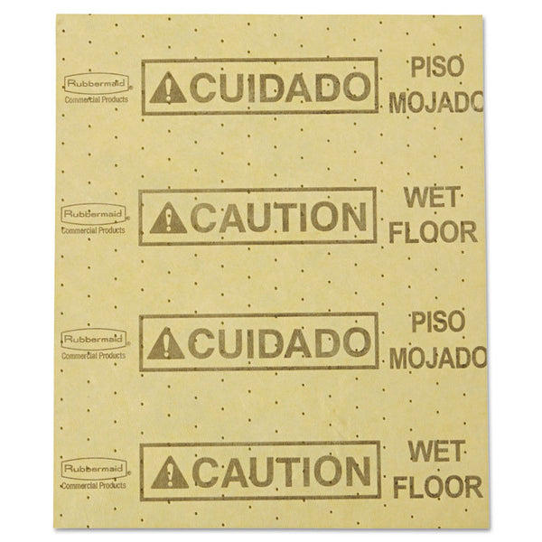 Rubbermaid® Commercial Over-the-Spill Pad, Caution Wet Floor, 16 oz, 16.5 x 20, 22 Sheets/Pad (RCP4252YEL) Each