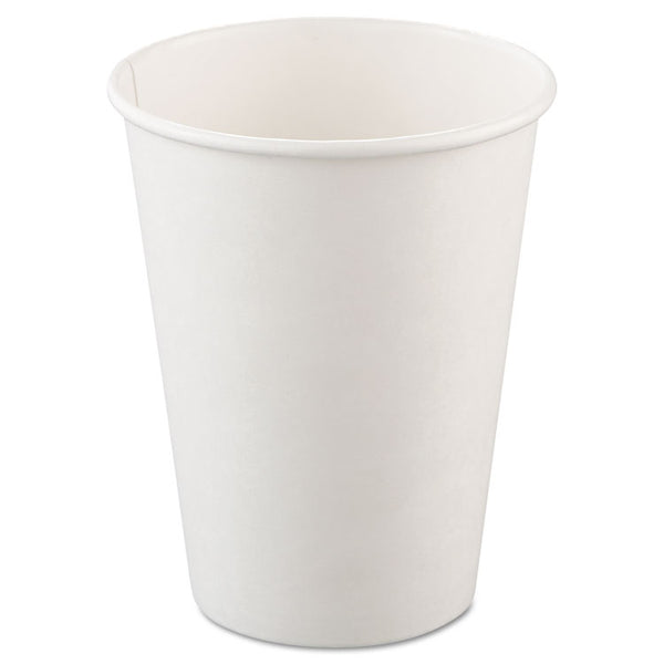 SOLO® Single-Sided Poly Paper Hot Cups, 12 oz, White, 50/Bag, 20 Bags/Carton (SCC412WN) Case of 1000