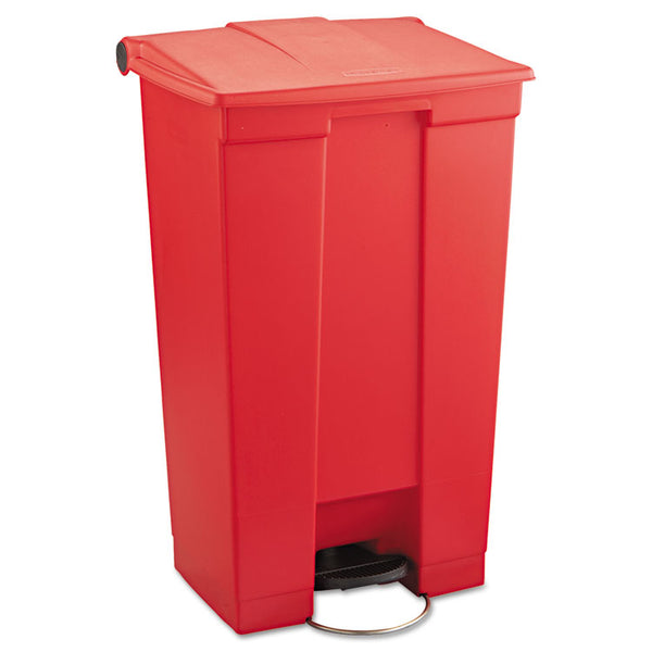 Rubbermaid® Commercial Indoor Utility Step-On Waste Container, 23 gal, Plastic, Red (RCP6146RED)