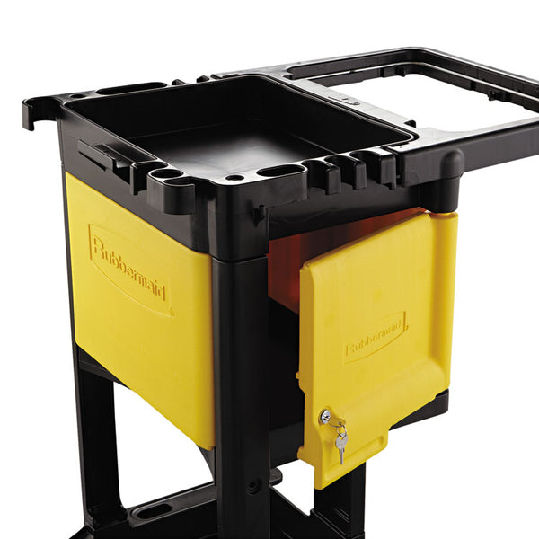 Rubbermaid® Commercial Locking Cabinet, For Rubbermaid Commercial Cleaning Carts, Yellow (RCP6181YEL) Each