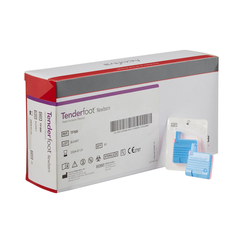Tenderfoot® Pediatric Lancet 2.5 mm Blade Retractable Push Button Activation Heel (723763_EA) 1/EA