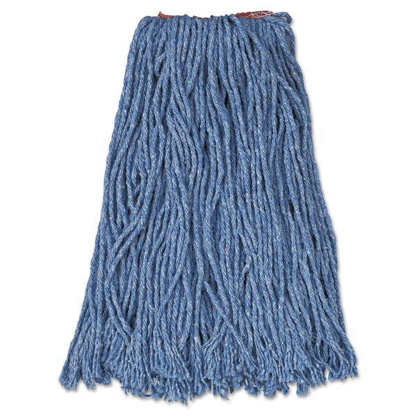 Rubbermaid Cotton/Synthetic Cut-End Blend Mop Head, 16oz, 1" Band, Blue, 12/Carton (RCPF51612BLUCT) Case of 12