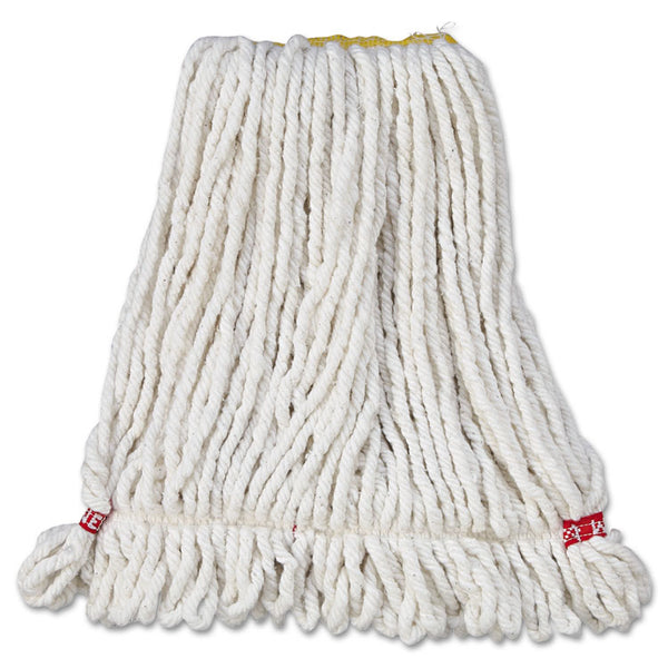 Rubbermaid® Commercial Web Foot Wet Mop Head, Shrinkless, White, Small, Cotton/Synthetic, 6/Carton (RCPA211WHI)
