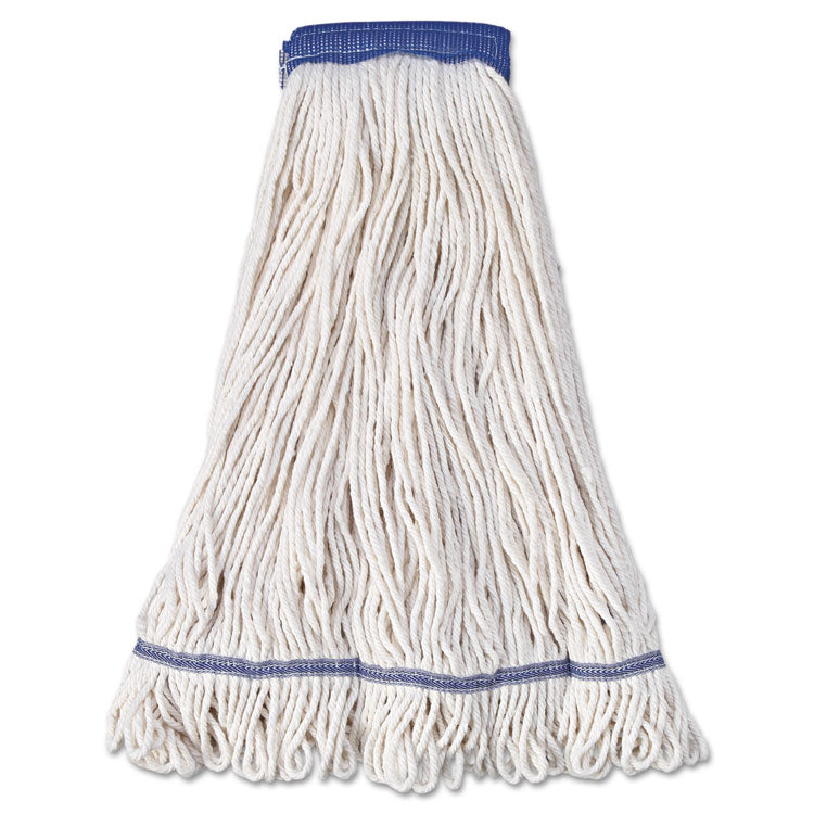 Boardwalk® Super Loop Wet Mop Head, Cotton/Synthetic Fiber, 5" Headband, X-Large Size, White, 12/Carton (BWK504WH) Case of 12