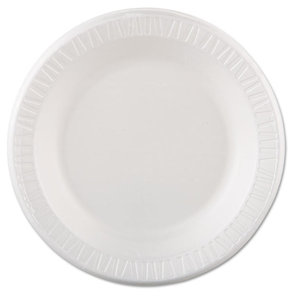 Dart® Quiet Classic Laminated Foam Dinnerware, Plate, 10.25" dia, White, 125/Pack, 4 Packs/Carton (DCC10PWQR)