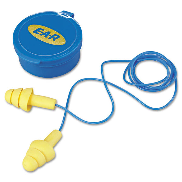 3M™ E-A-R UltraFit Multi-Use Earplugs, Corded, 25NRR, Yellow/Blue, 50 Pairs (MMM3404002)