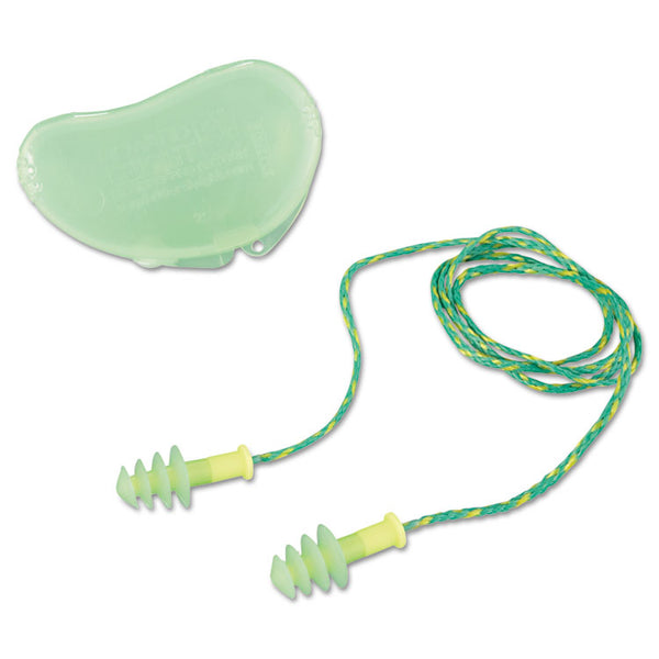 Howard Leight® by Honeywell FUS30S-HP Fusion Multiple-Use Earplugs, Small, 27NRR, Corded, GN/WE, 100 Pairs (HOWFUS30SHP) Box of 100