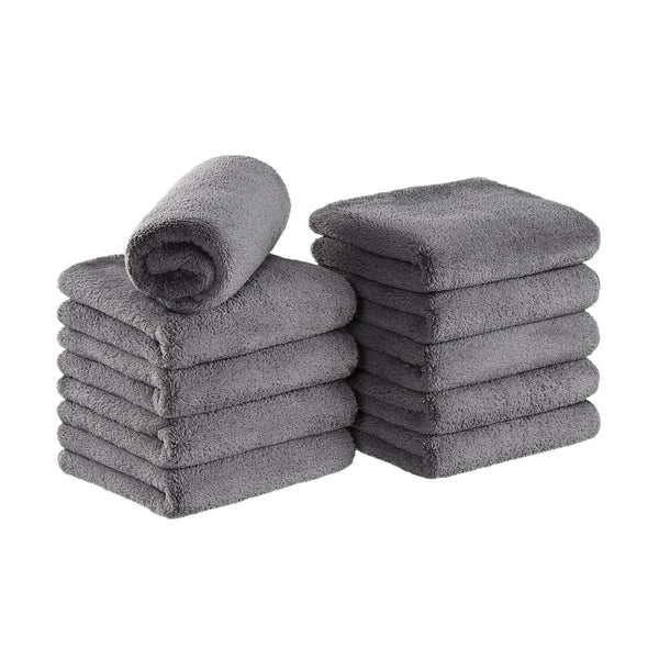 Arkwright Home Bck2U Coral Fleece Salon Towel 16x27 Grey (10/Pack) (PNP915117GY) 10/PK