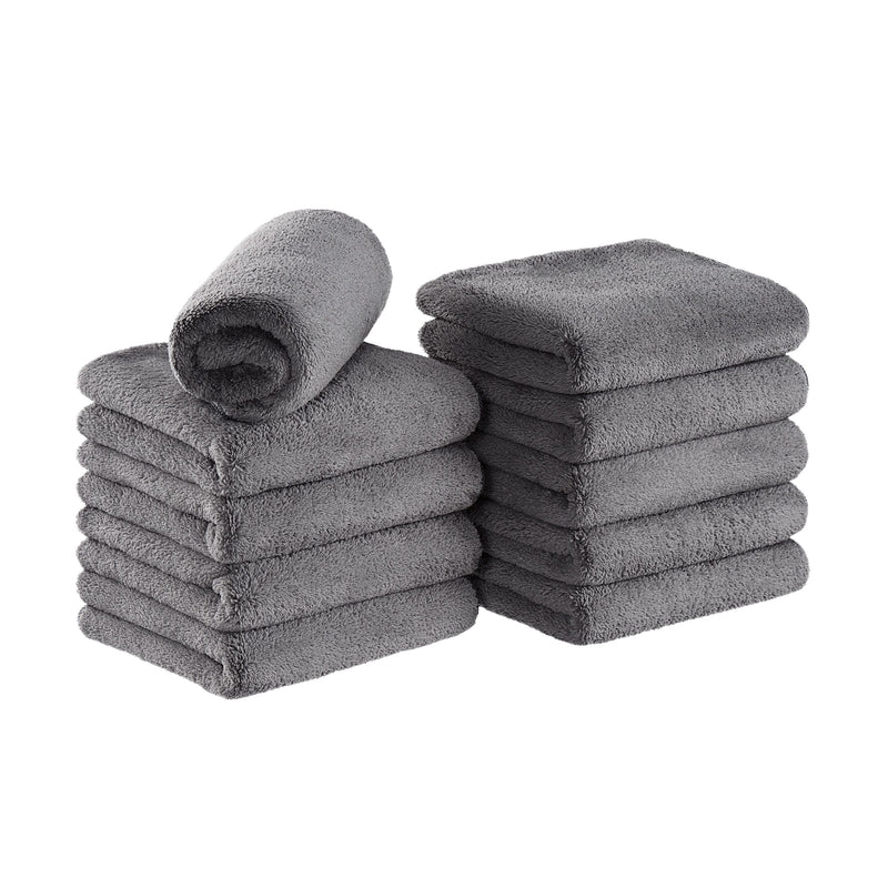 Arkwright Home Bck2U Coral Fleece Salon Towel 16x27 Grey (10/Pack) (PNP915117GY) 10/PK