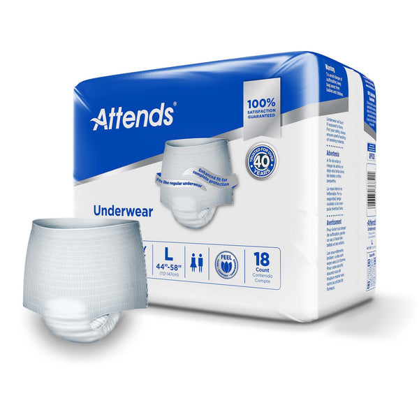 Attends® Care Unisex Adult Absorbent Underwear Pull On with Tear Away Seams Large Disposable Heavy Absorbency (771657_CS) 72/CS