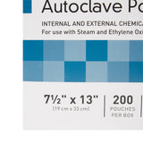 McKesson Sterilization Pouch Ethylene Oxide (EO) Gas / Steam 7-1/2 X 13 Inch Transparent Blue / White Self Seal Paper / Film (960945_BX) 200/BX