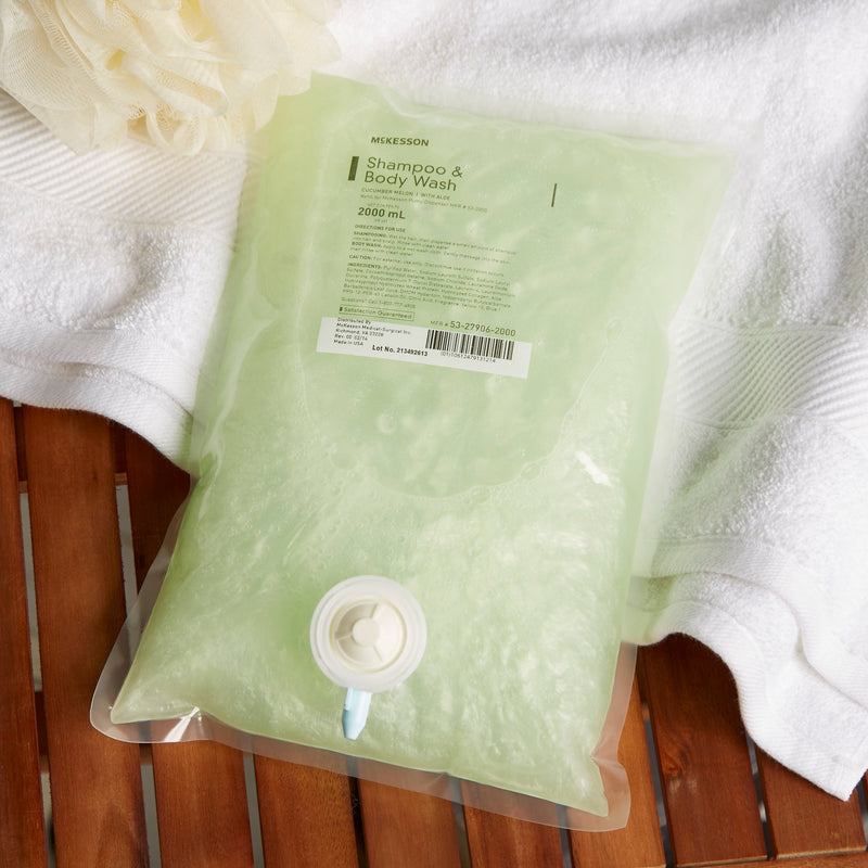 McKesson Shampoo and Body Wash 2,000 mL Dispenser Refill Bag Cucumber Melon Scent (468271_CS) 4/CS