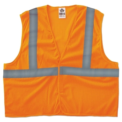 Ergodyne GloWear® Safety Vest, 8205HL, Mesh, Class 2, Type R, 2 in Reflective Tape, Hook and Loop, 2X-Large/3X-Large, Orange (150-20967) 6 EA / CA