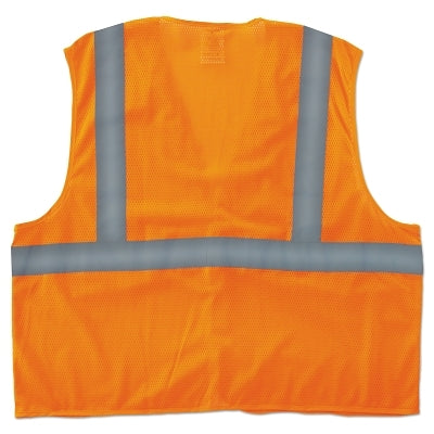 Ergodyne GloWear® Safety Vest, 8205HL, Mesh, Class 2, Type R, 2 in Reflective Tape, Hook and Loop, Large/X-Large, Orange (150-20965) 6 EA / CA
