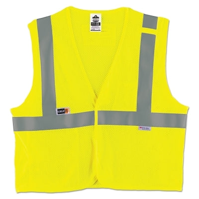 Ergodyne GloWear® Safety Vest, 8260FRHL, Fire Resist, Mesh Modacrylic, Class 2, Type R, 2 Pockets, Reflective Tape, 4X-L/5X-L, Lime (150-21499) Each