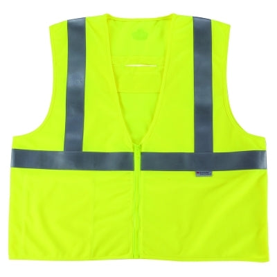 Ergodyne GloWear® Safety Vest, 8260FRHL, Fire Resist, Mesh Modacrylic, Class 2, Type R, 2 Pockets, Reflective Tape, Large/XLarge, Lime (150-21495) Each