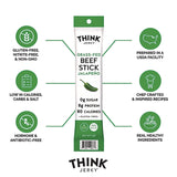 Think Jerky Jalapeno 100% Grass-Fed Beef Sticks, 1 oz Individually Wrapped Sticks, 20/Carton (GRR33700003) Case of 20